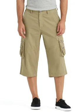 [18 Inches Cotton Capri Shorts] 3/4 Capri Long Cargo Shorts For Men Below Knee 18 Inches Pants Cotton
