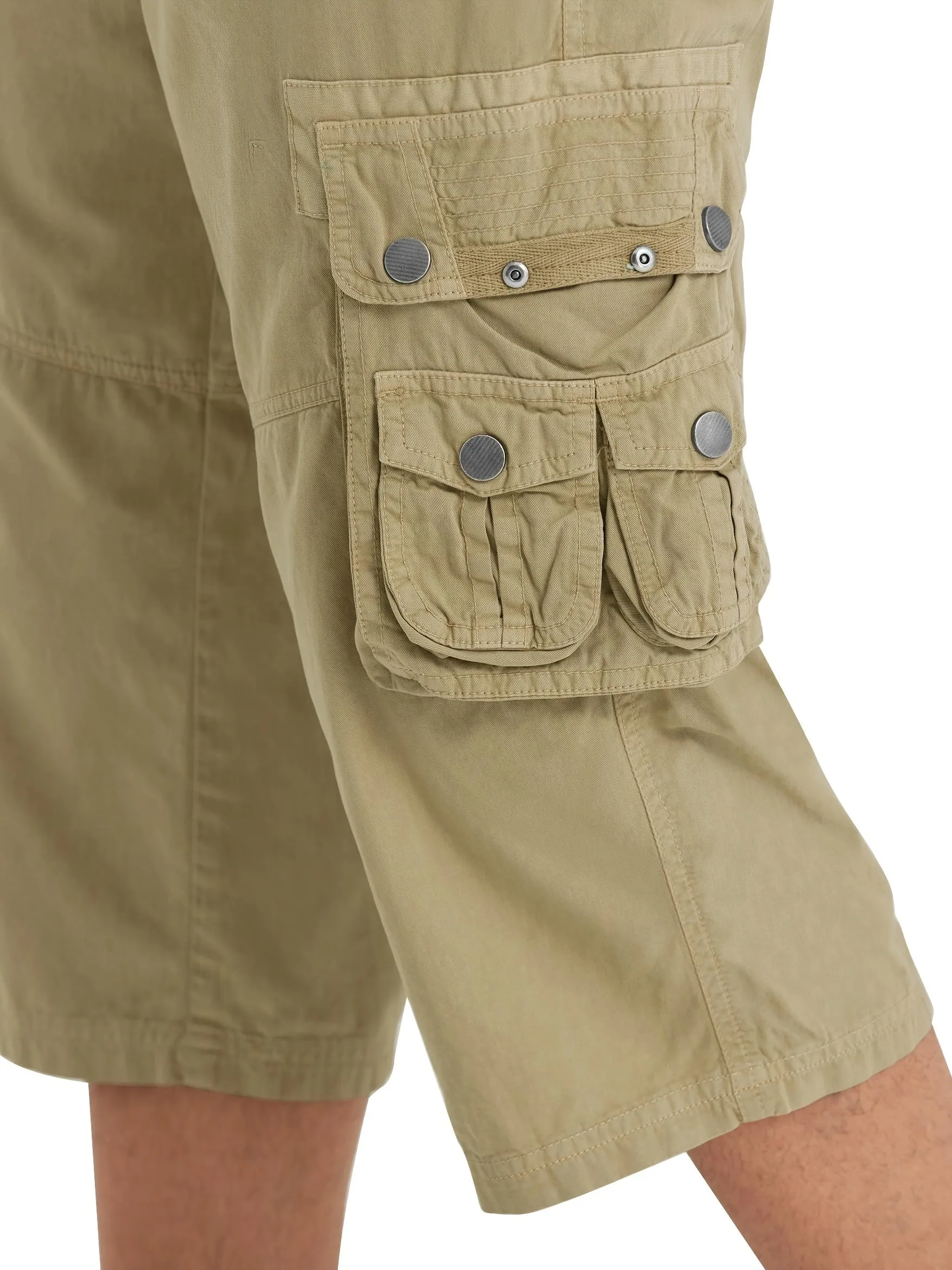[18 Inches Cotton Capri Shorts] 3/4 Capri Long Cargo Shorts For Men Below Knee 18 Inches Pants Cotton