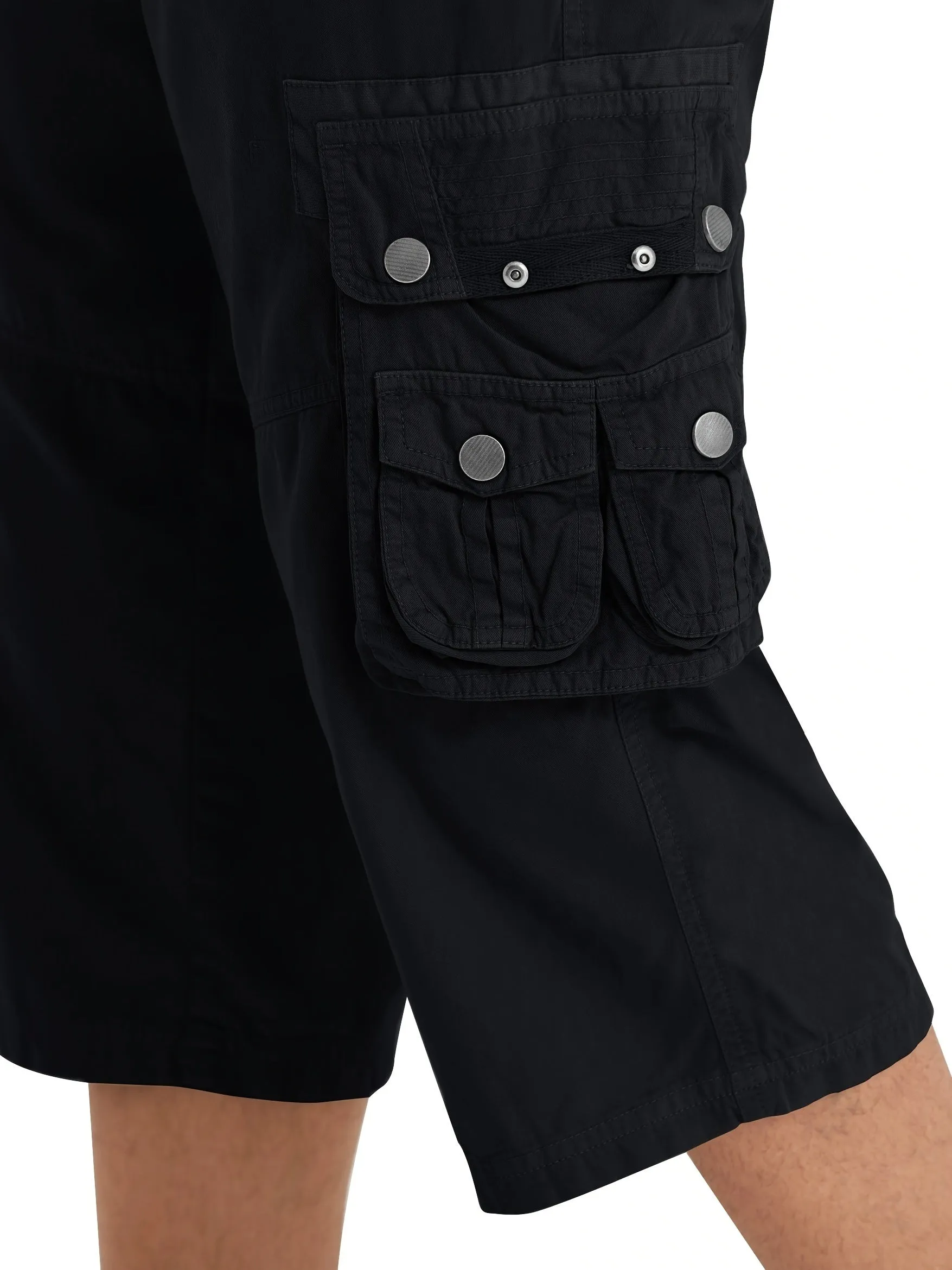 [18 Inches Cotton Capri Shorts] 3/4 Capri Long Cargo Shorts For Men Below Knee 18 Inches Pants Cotton