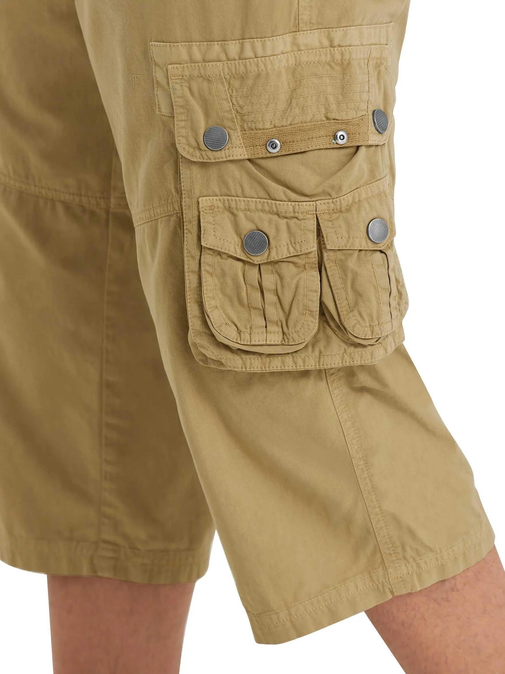 [18 Inches Cotton Capri Shorts] 3/4 Capri Long Cargo Shorts For Men Below Knee 18 Inches Pants Cotton