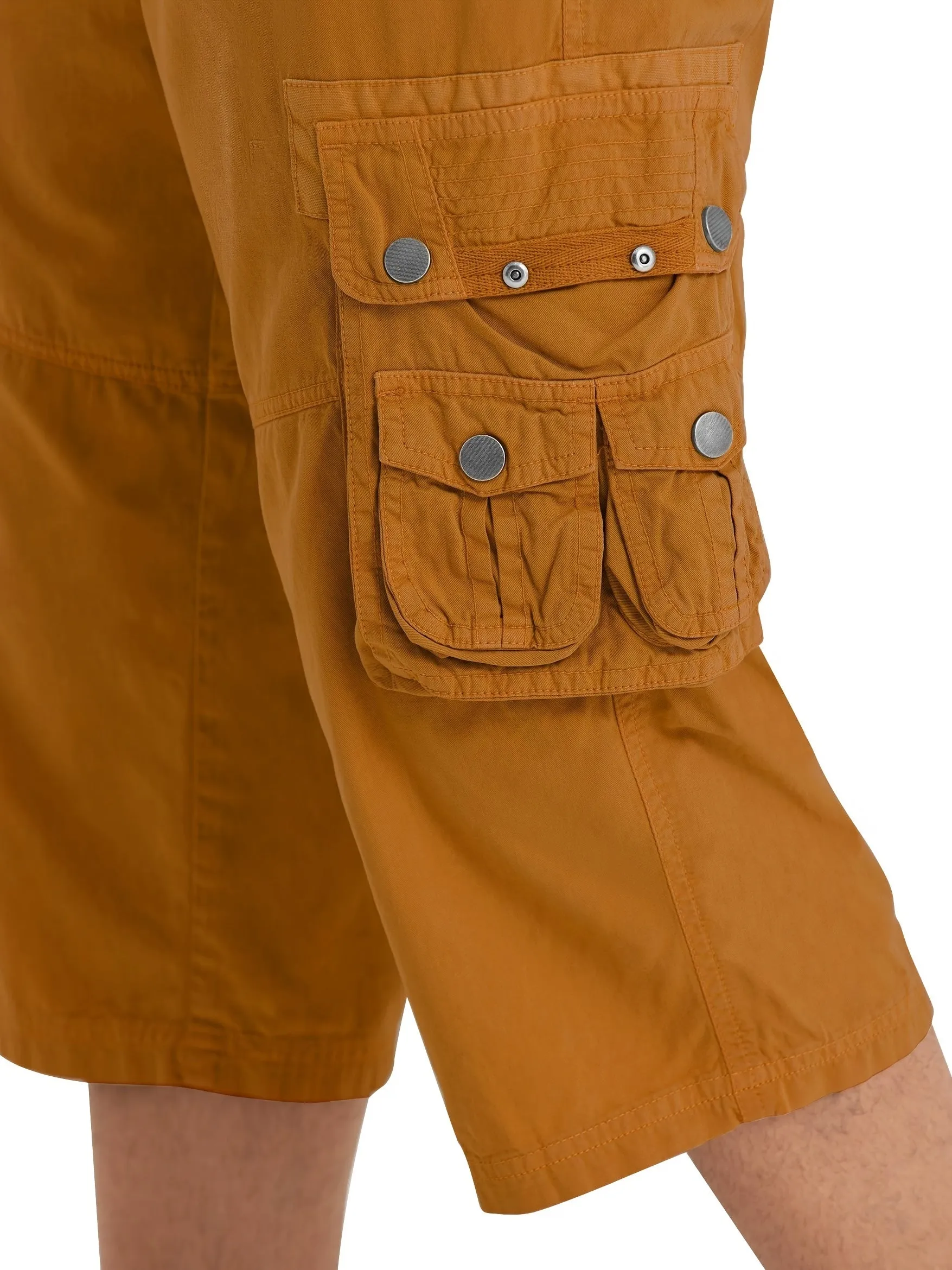 [18 Inches Cotton Capri Shorts] 3/4 Capri Long Cargo Shorts For Men Below Knee 18 Inches Pants Cotton