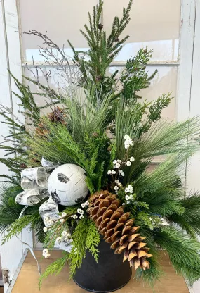 33" Beautiful Winter Porch Pot