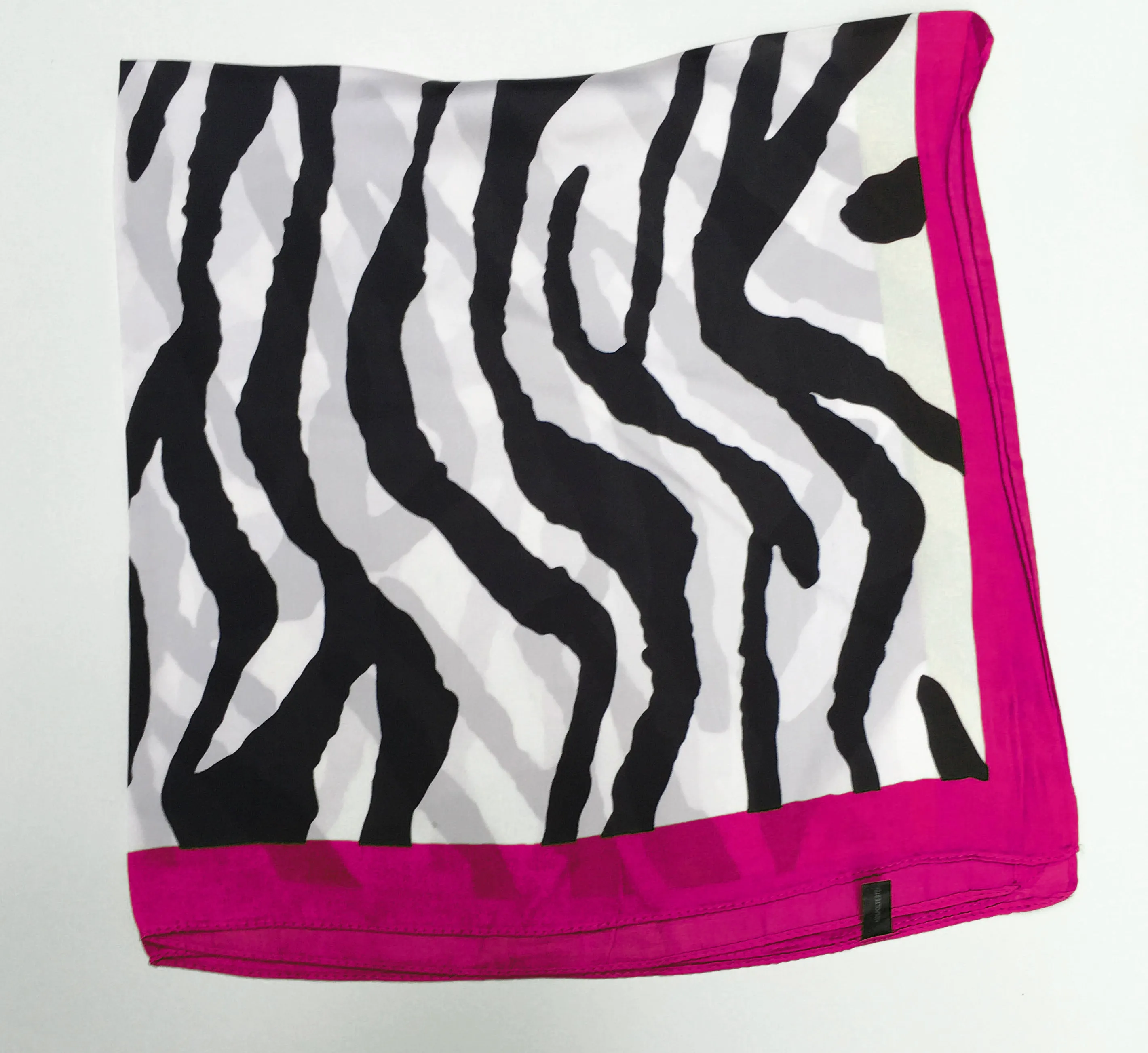 70cm x 70cm Square Scarf Fuchsia Hot Pink Zebra Animal Print Pattern Scarf Thin Silk Womens Summer Spring