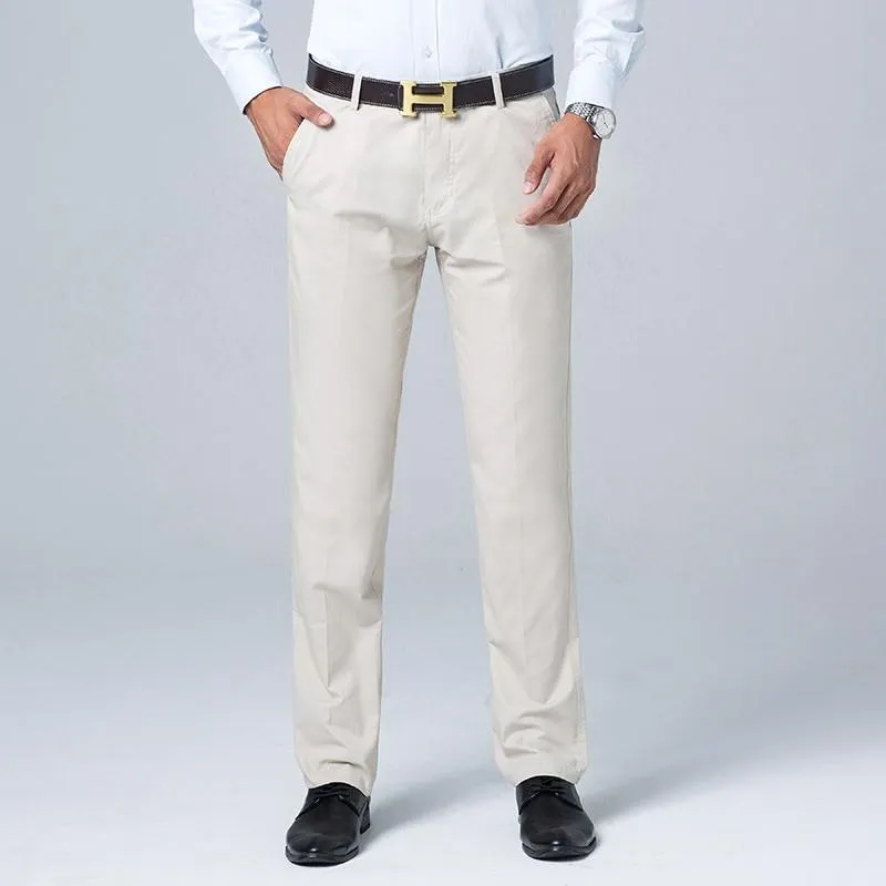 Angelo Ricci™ Business Casual Straight Cotton Trousers