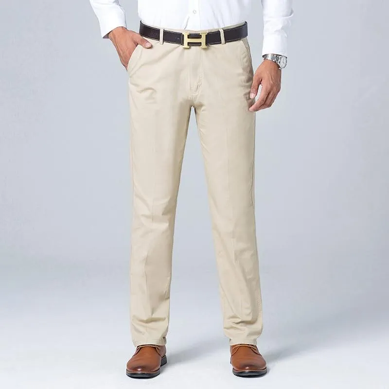 Angelo Ricci™ Business Casual Straight Cotton Trousers