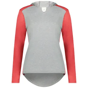 Augusta Sportswear Women's Grey Heather/Scarlet Heather Gameday Vintage Hoodie