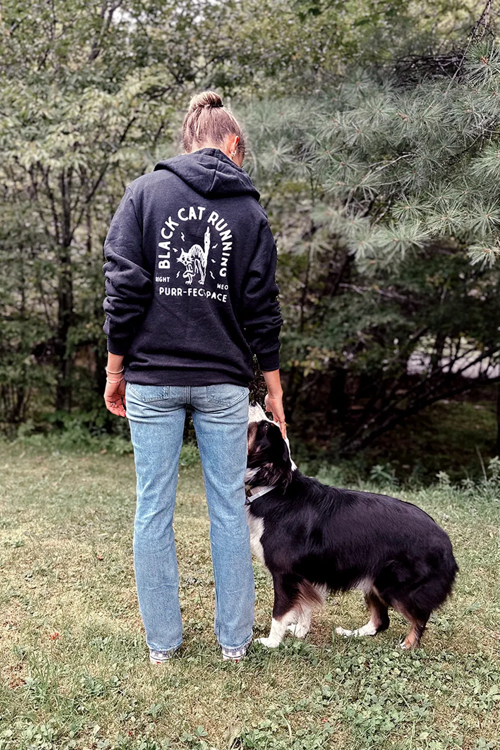 Black Cat Running Hoodie
