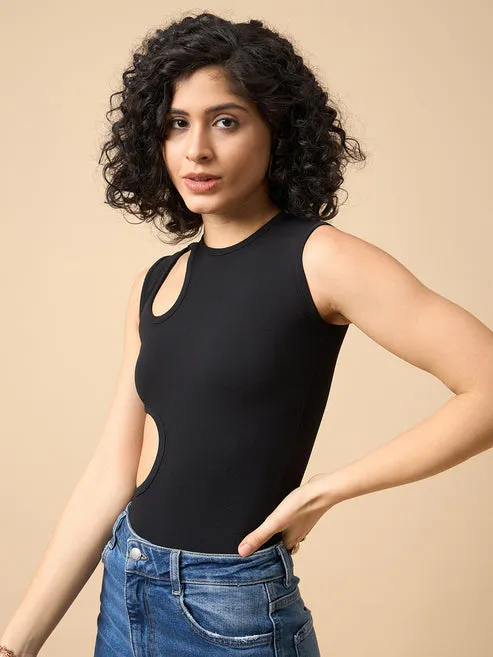 Black Cut Out Bodysuit