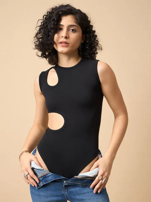 Black Cut Out Bodysuit