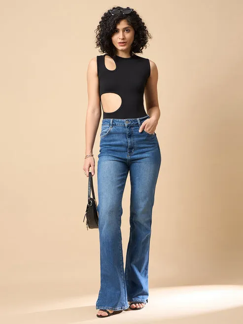 Black Cut Out Bodysuit