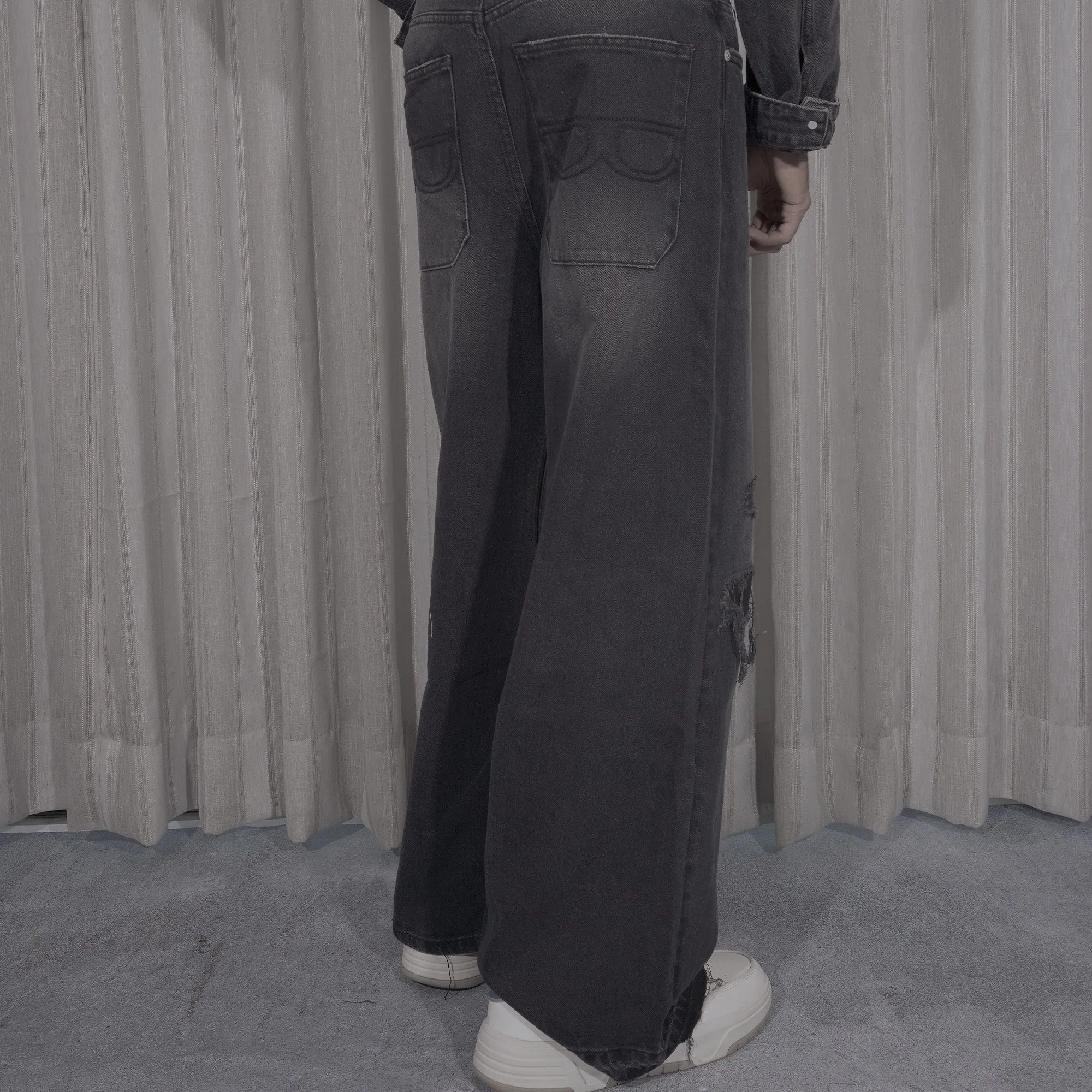 BLACK SUPER BAGGY UNISEX DENIM