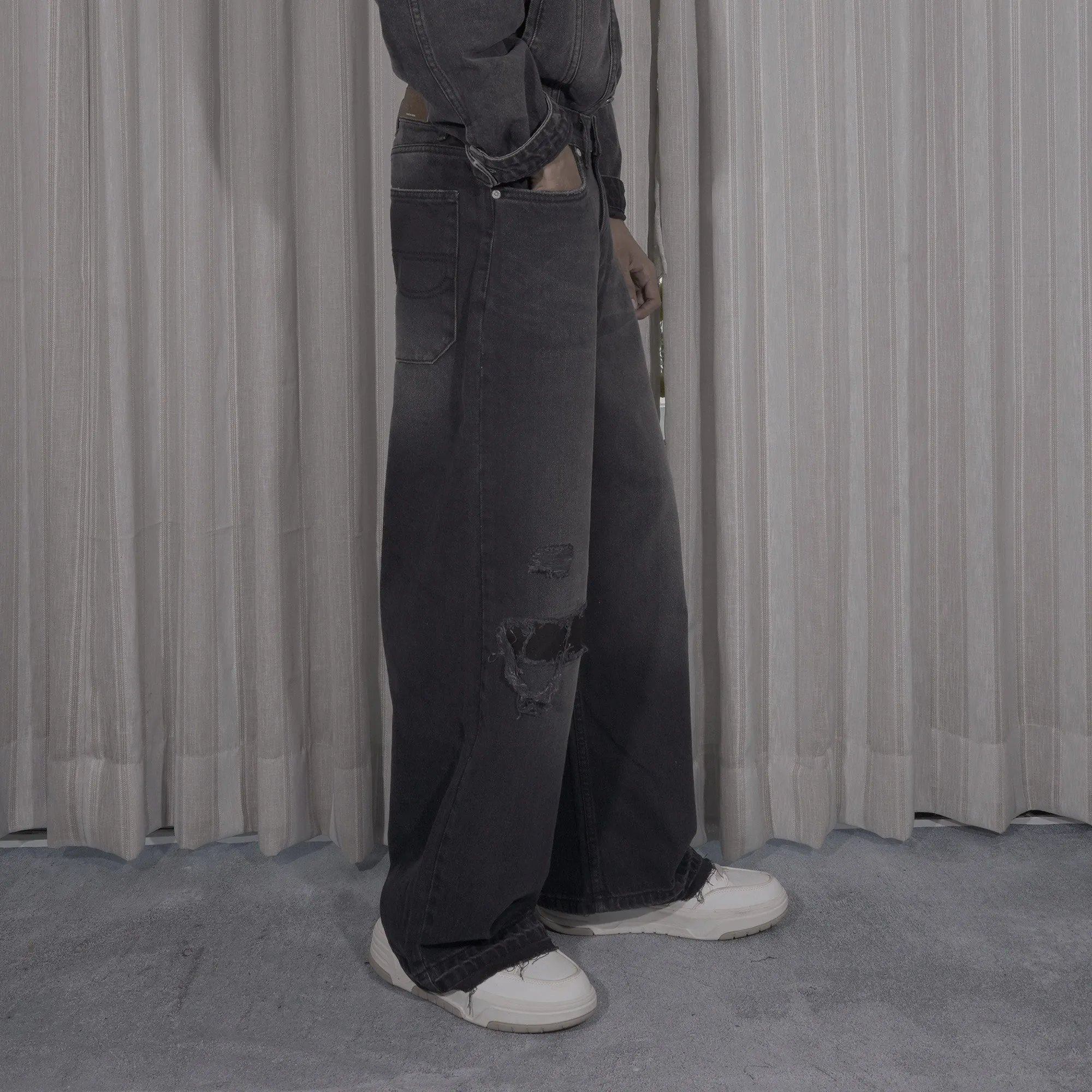 BLACK SUPER BAGGY UNISEX DENIM