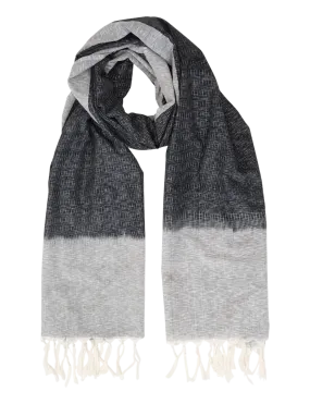 Black w/ Grey Timeless Ikat Scarf
