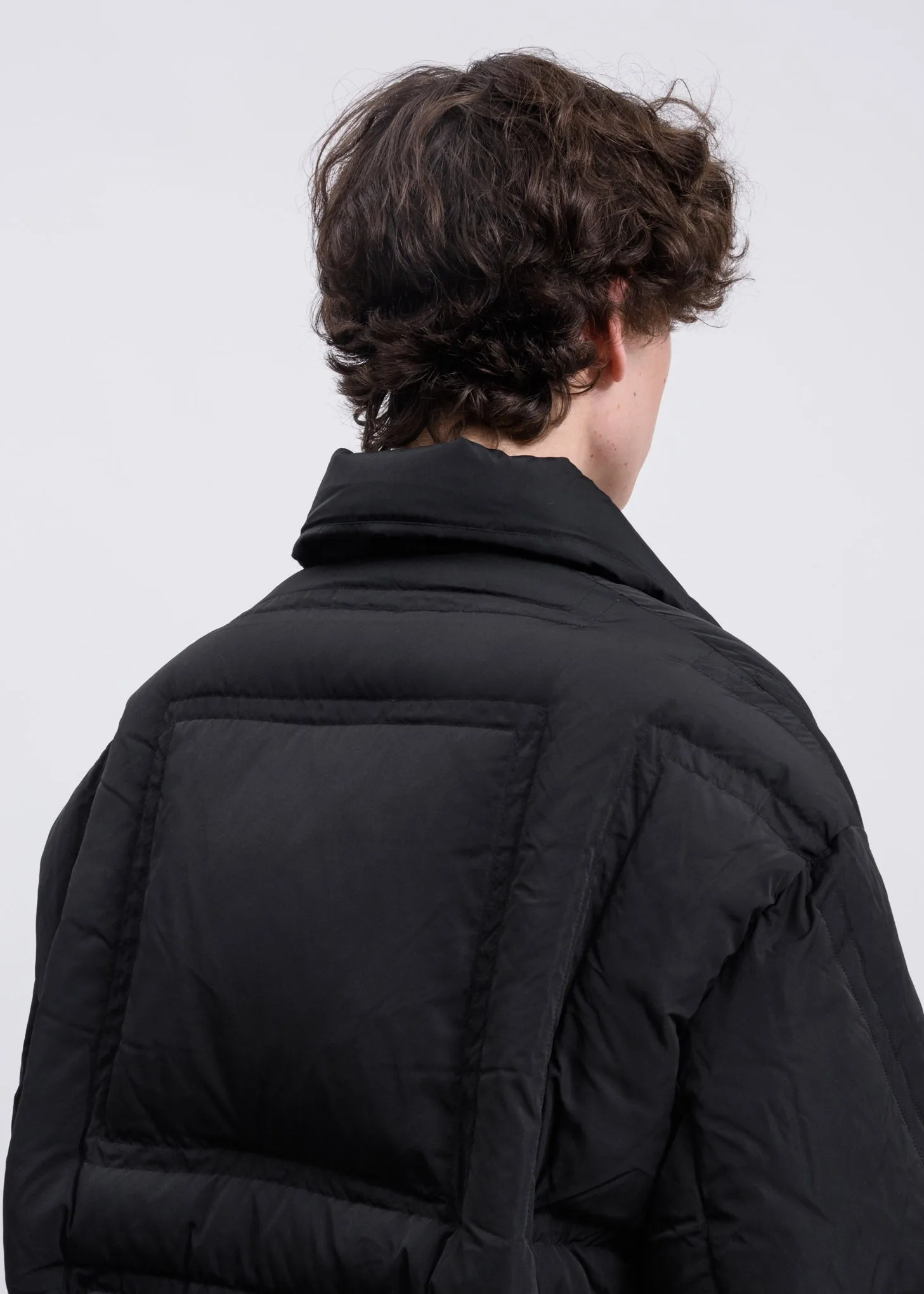 Black Wrap Down Long Tang Coat