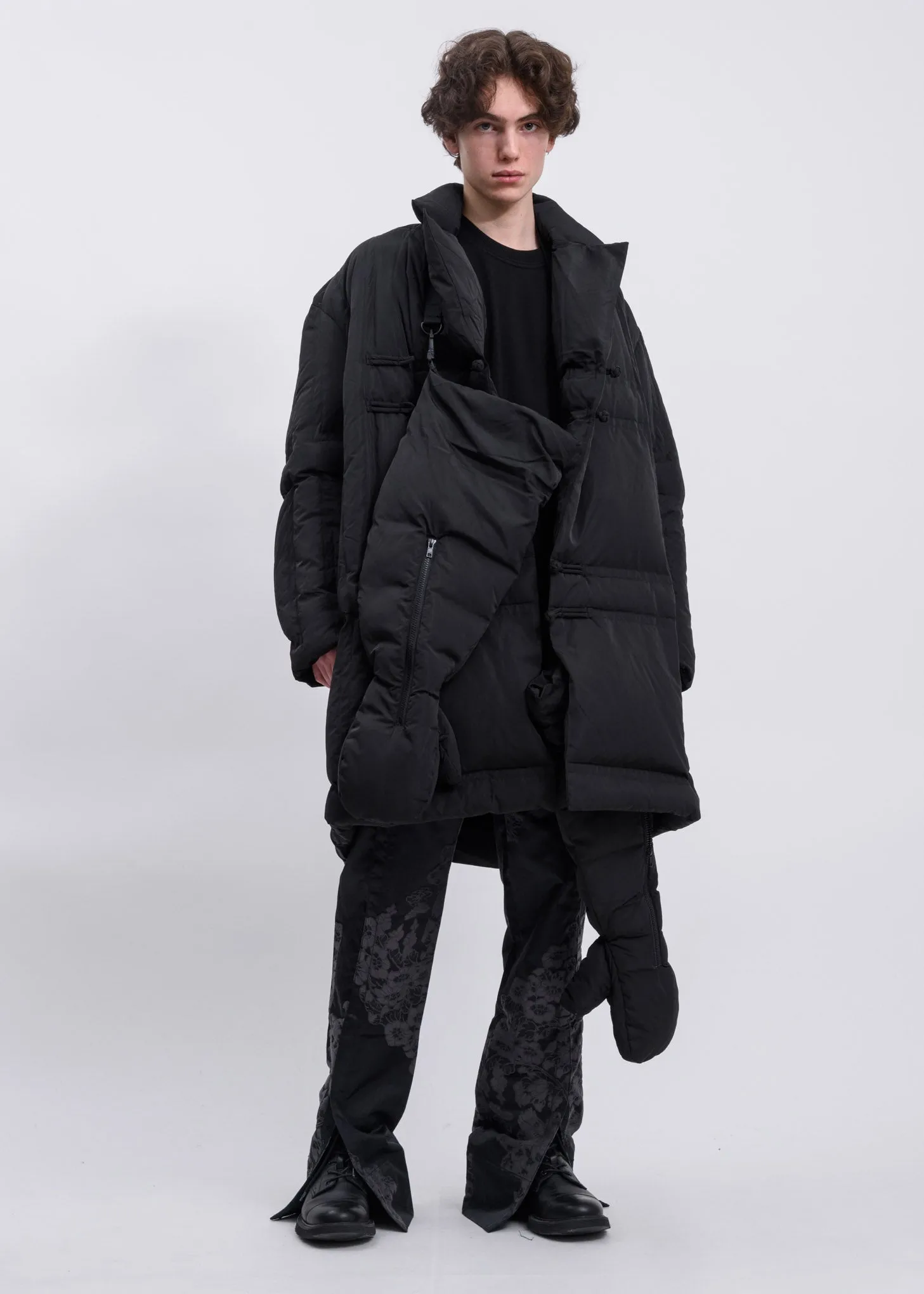 Black Wrap Down Long Tang Coat