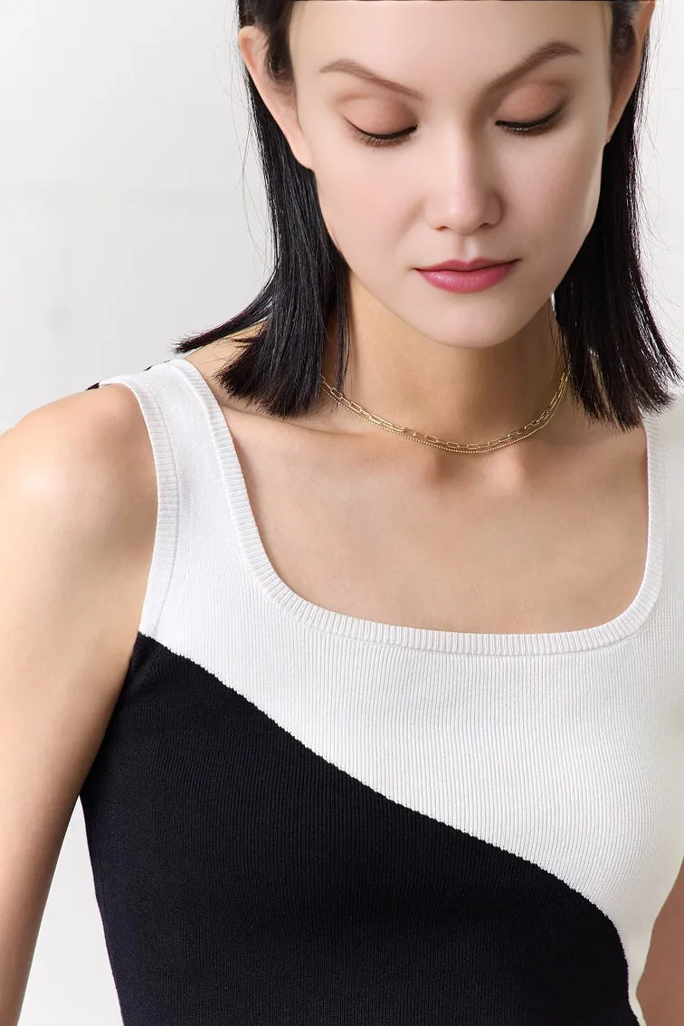 Block Color Bodycon Tank Top
