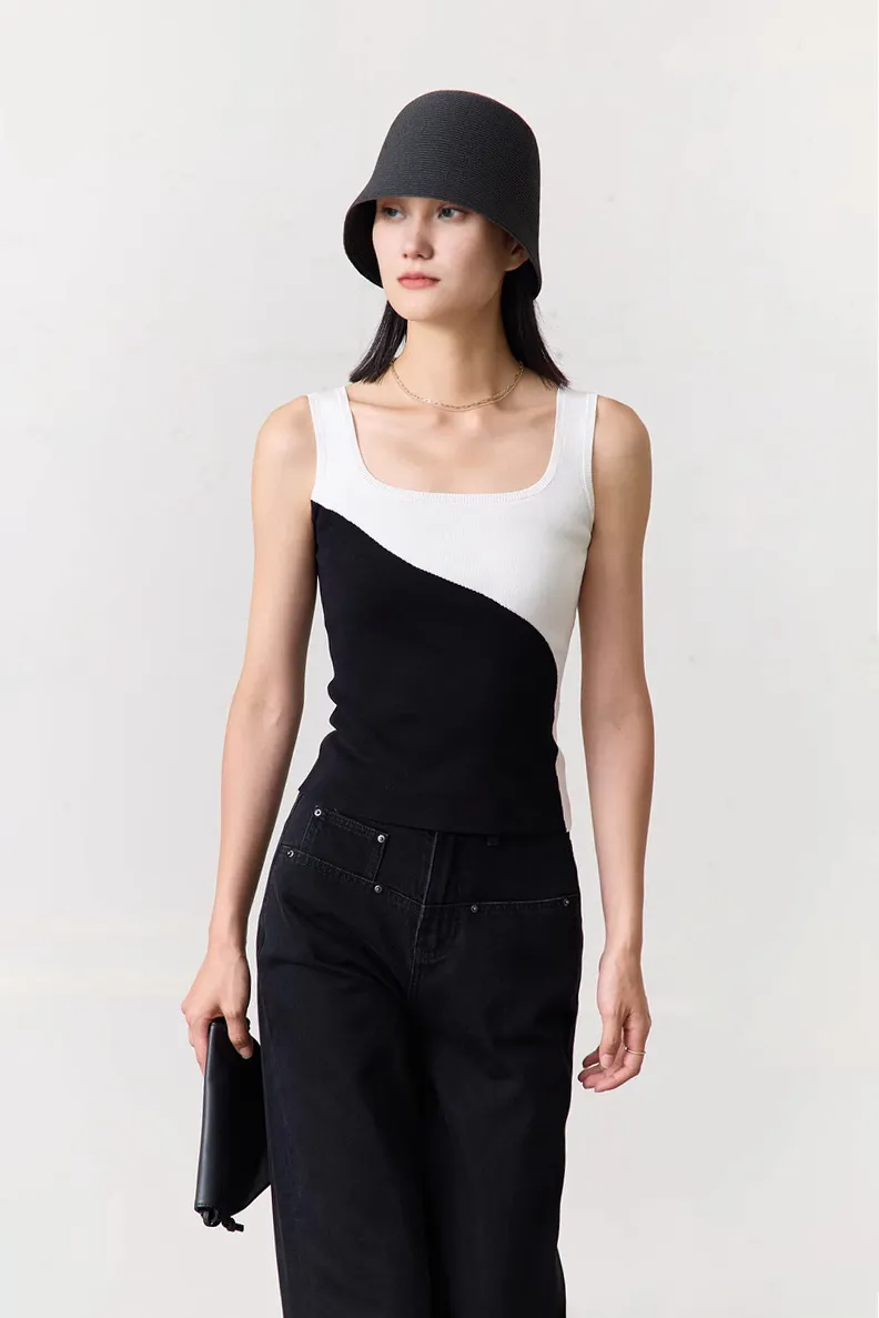 Block Color Bodycon Tank Top