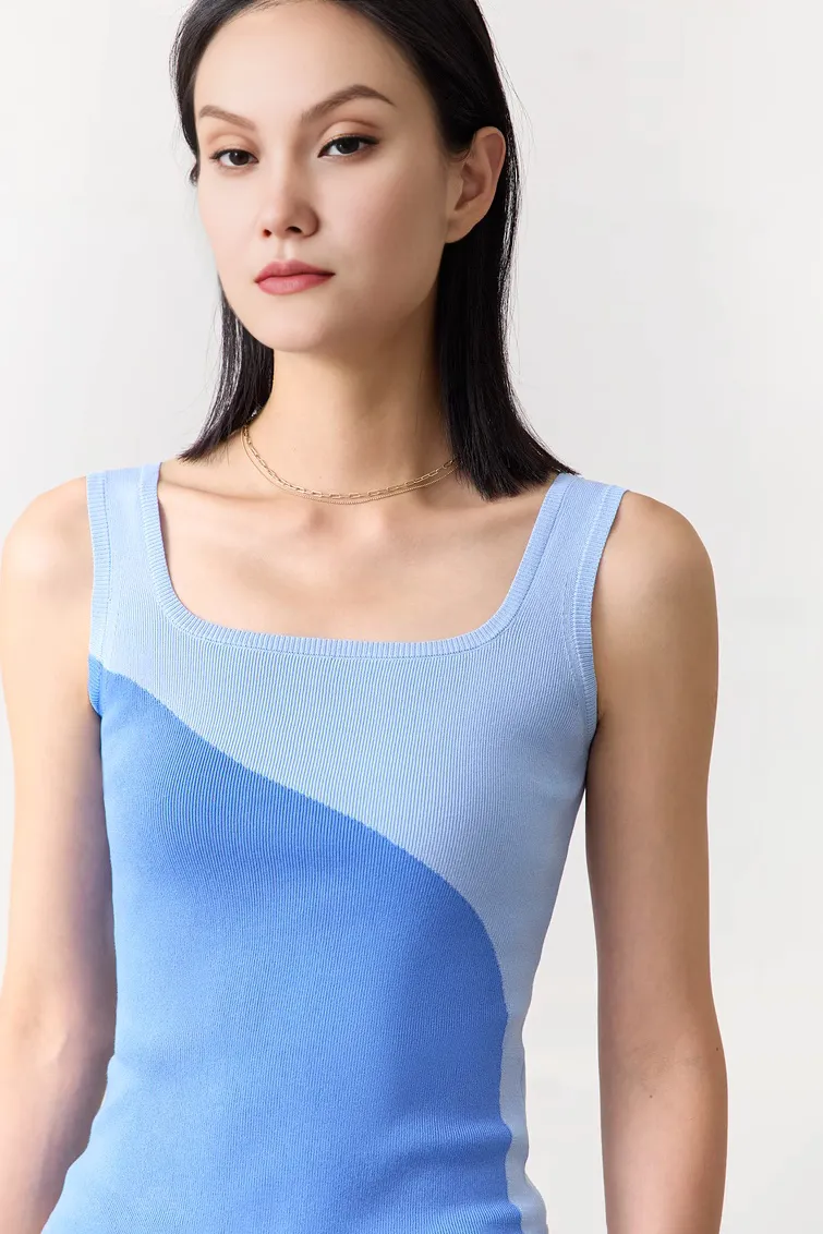 Block Color Bodycon Tank Top