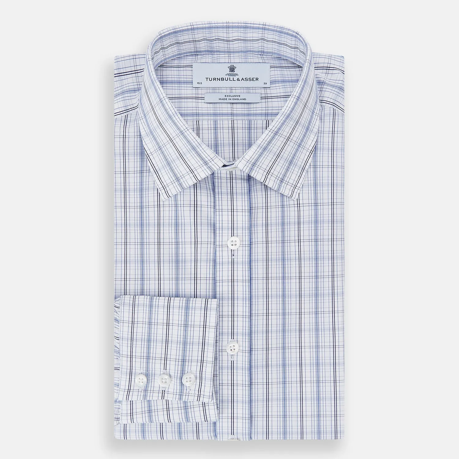 Blue and Navy Multi Check Mayfair Shirt