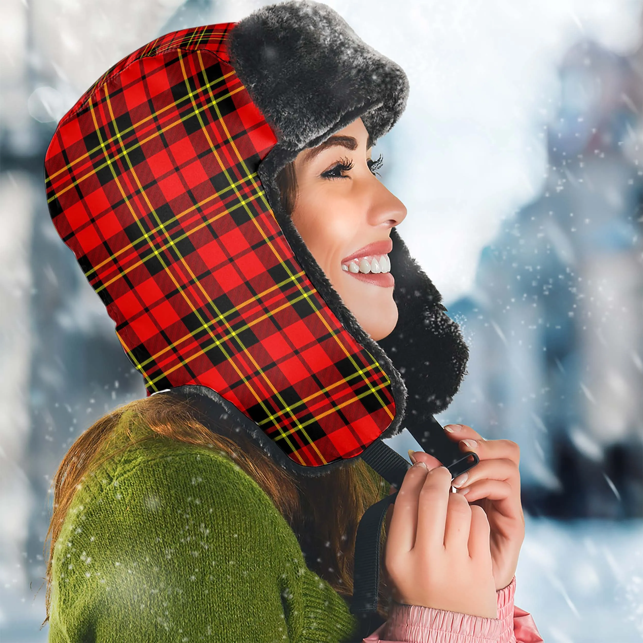 Brodie Modern Tartan Winter Trapper Hat