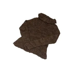 Brown Loose Knit Turtle Neck Jumper - Size 8