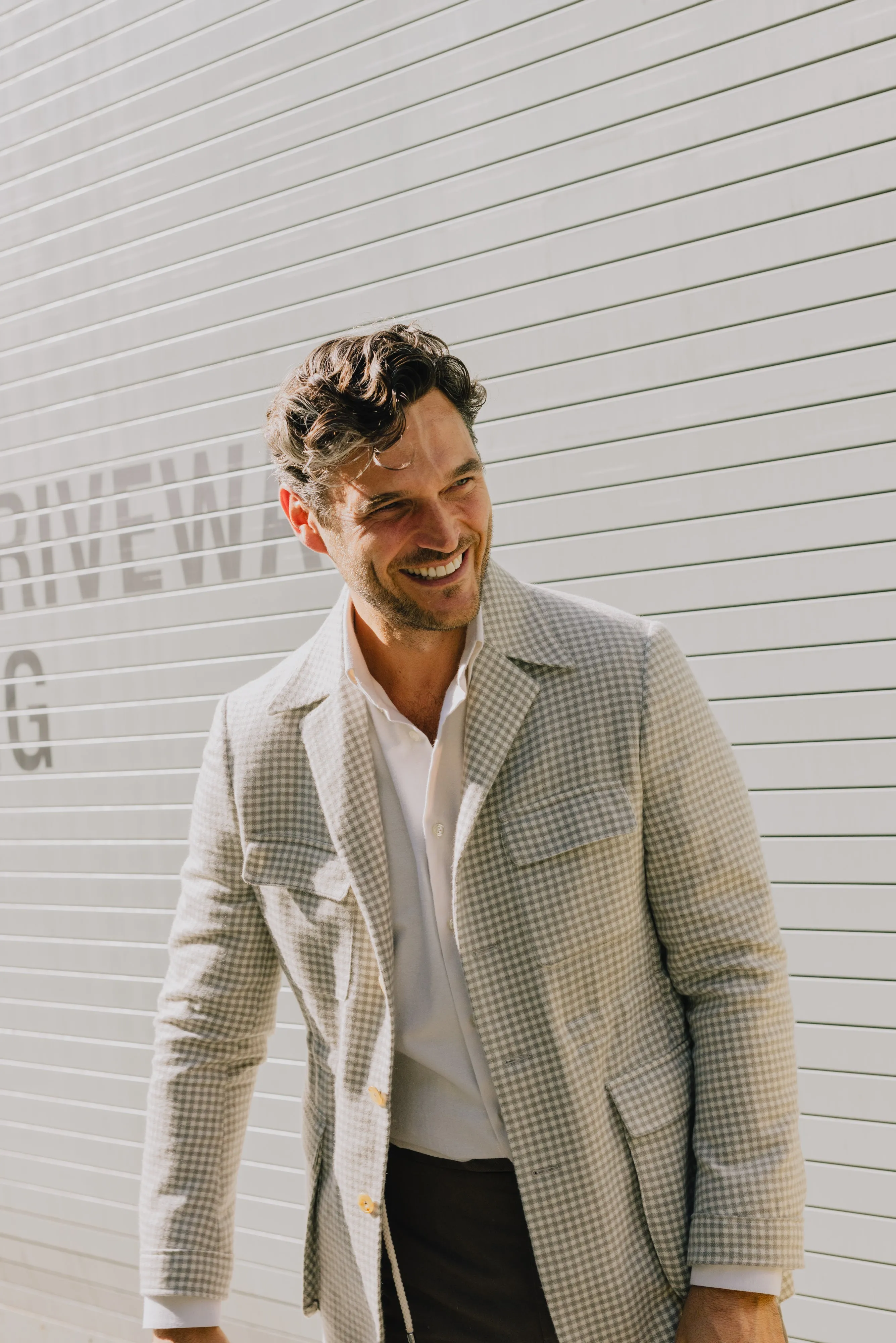 Button Down Collar Shirt in Cream Flannel