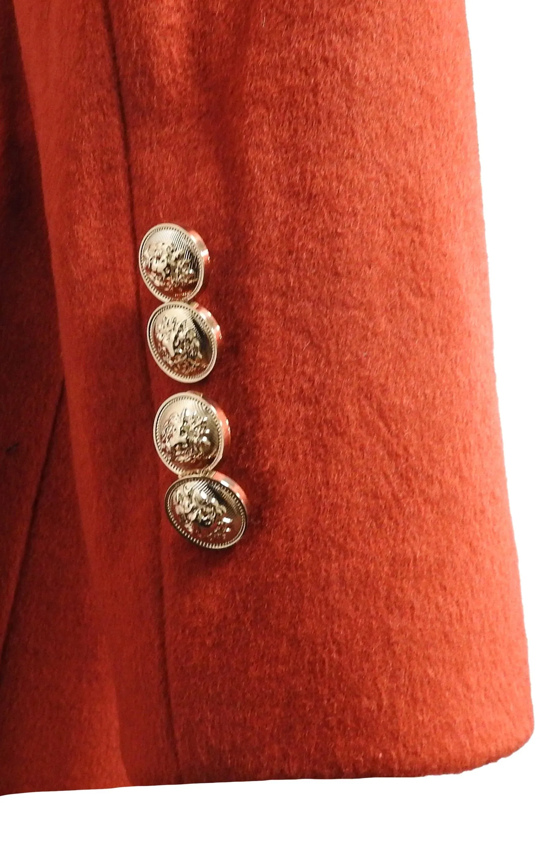 C-COUTURE DOUBLE BREASTED OVERCOAT- RED COLOR