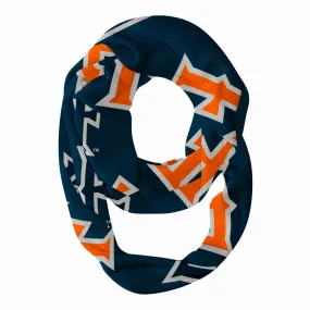 Cal State Fullerton Titans Repeat Logo Game Day Collegiate Women Light Weight Ultra Soft Infinity Scarf by Vive La Fete