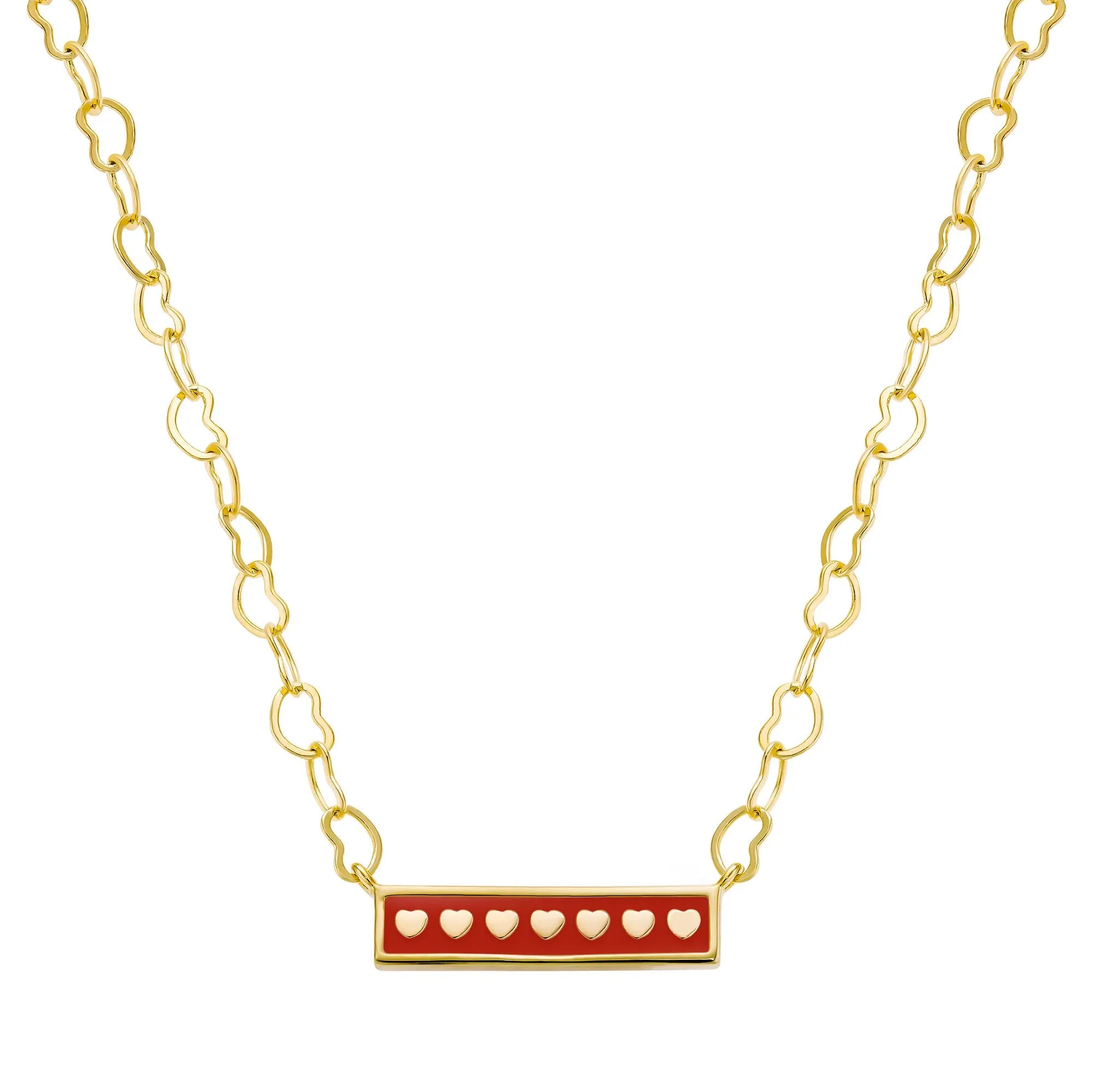 Cameo Collection Enamel Bar Pendant Necklace