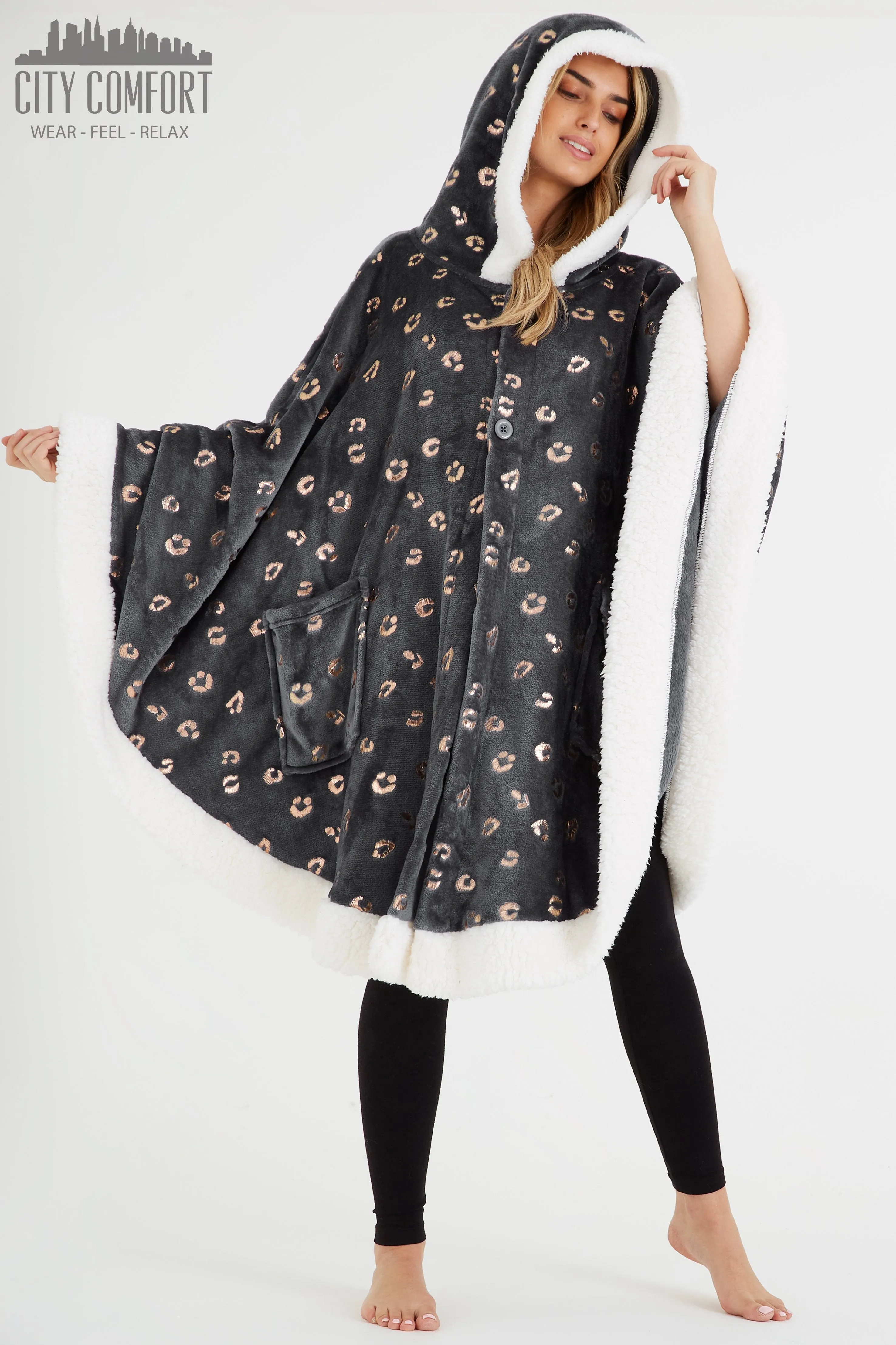 CityComfort Blanket Hoodie For Women Snuggle Sherpa Oversized Hoodie Blanket