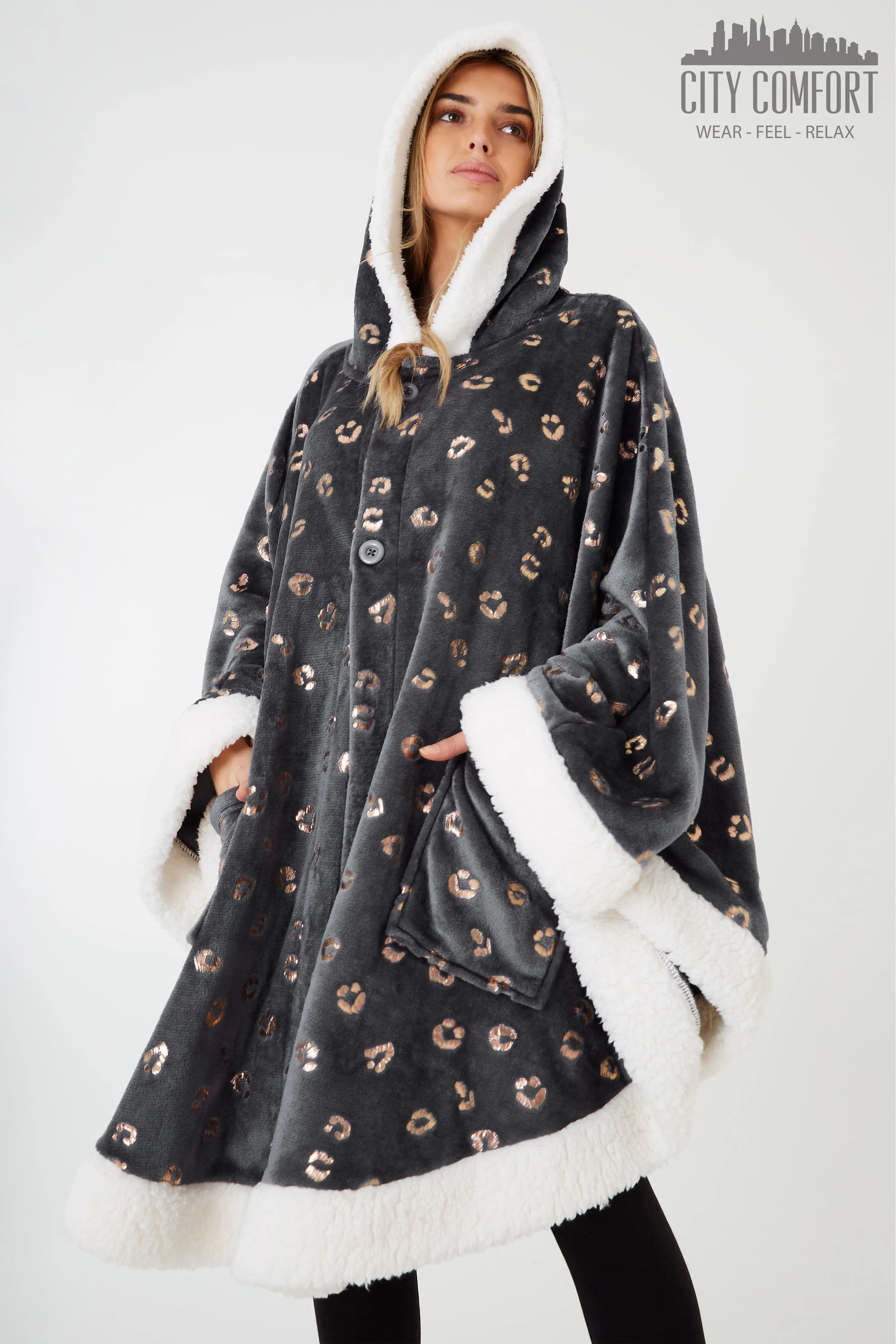 CityComfort Blanket Hoodie For Women Snuggle Sherpa Oversized Hoodie Blanket