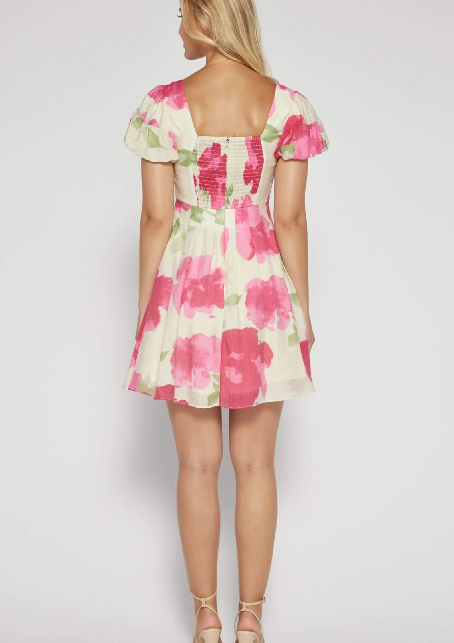Clover Short Party Dress in Pink Watercolour