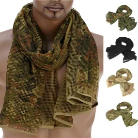 Cotton Military Camouflage Tactical Mesh Scarf - Sniper Face Veil for Camping, Hunting, Hiking, Multi-Purpose Use