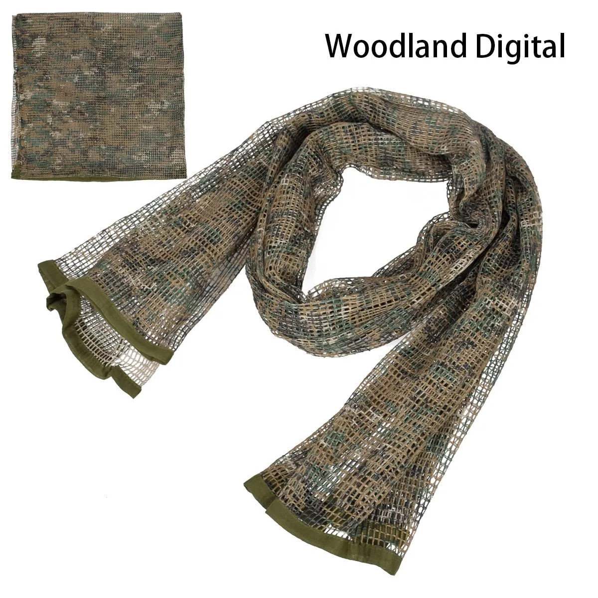 Cotton Military Camouflage Tactical Mesh Scarf - Sniper Face Veil for Camping, Hunting, Hiking, Multi-Purpose Use