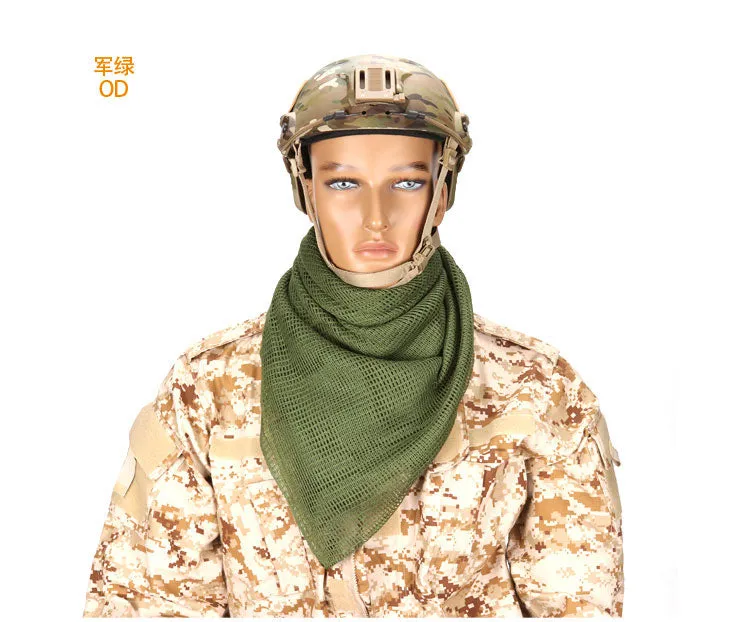 Cotton Military Camouflage Tactical Mesh Scarf - Sniper Face Veil for Camping, Hunting, Hiking, Multi-Purpose Use