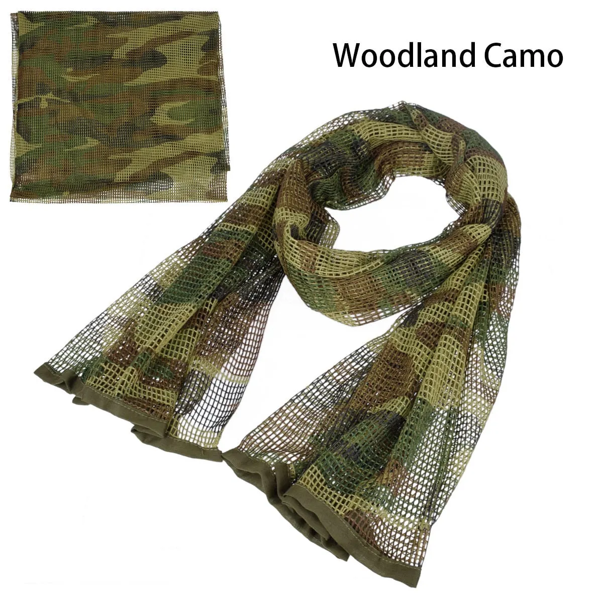 Cotton Military Camouflage Tactical Mesh Scarf - Sniper Face Veil for Camping, Hunting, Hiking, Multi-Purpose Use