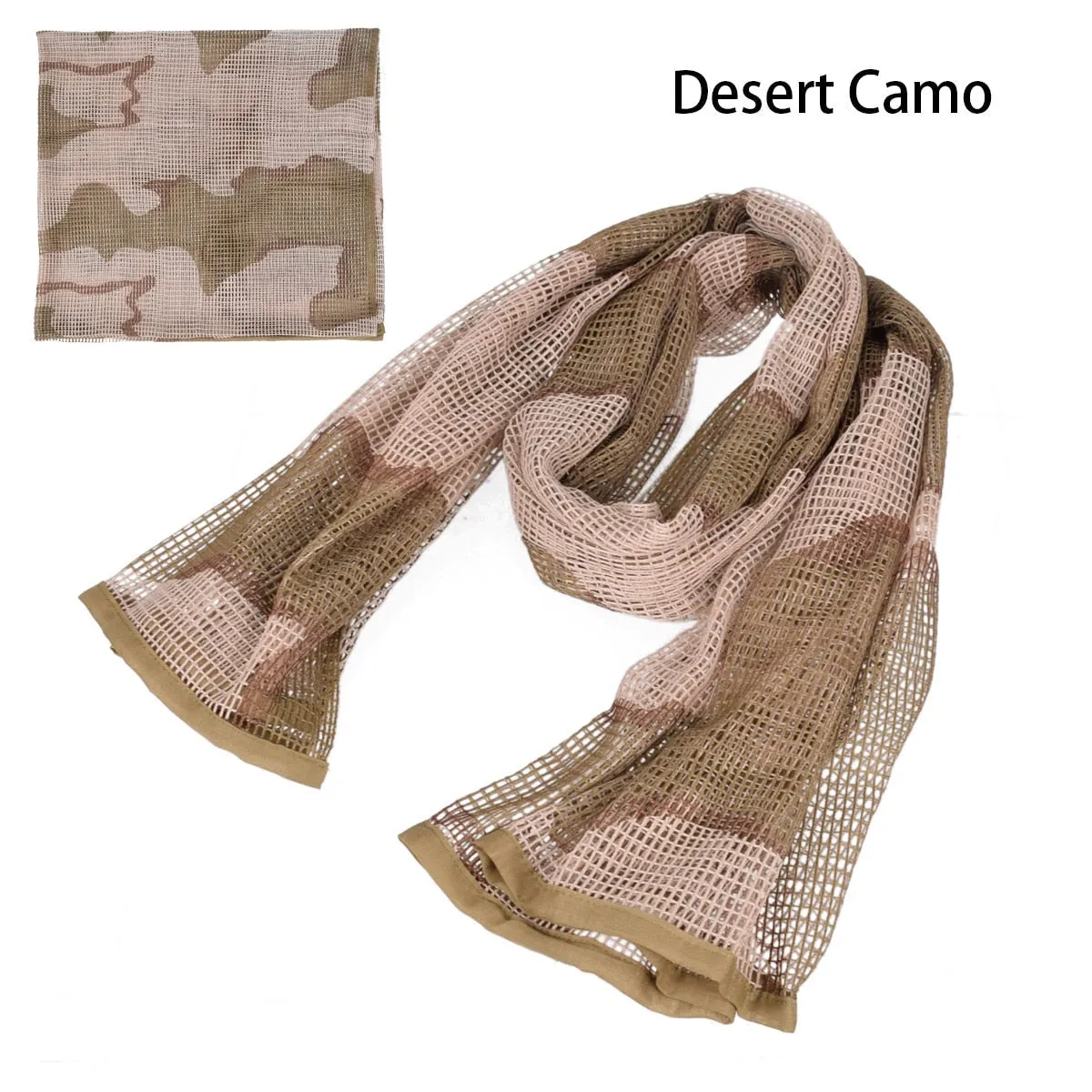 Cotton Military Camouflage Tactical Mesh Scarf - Sniper Face Veil for Camping, Hunting, Hiking, Multi-Purpose Use