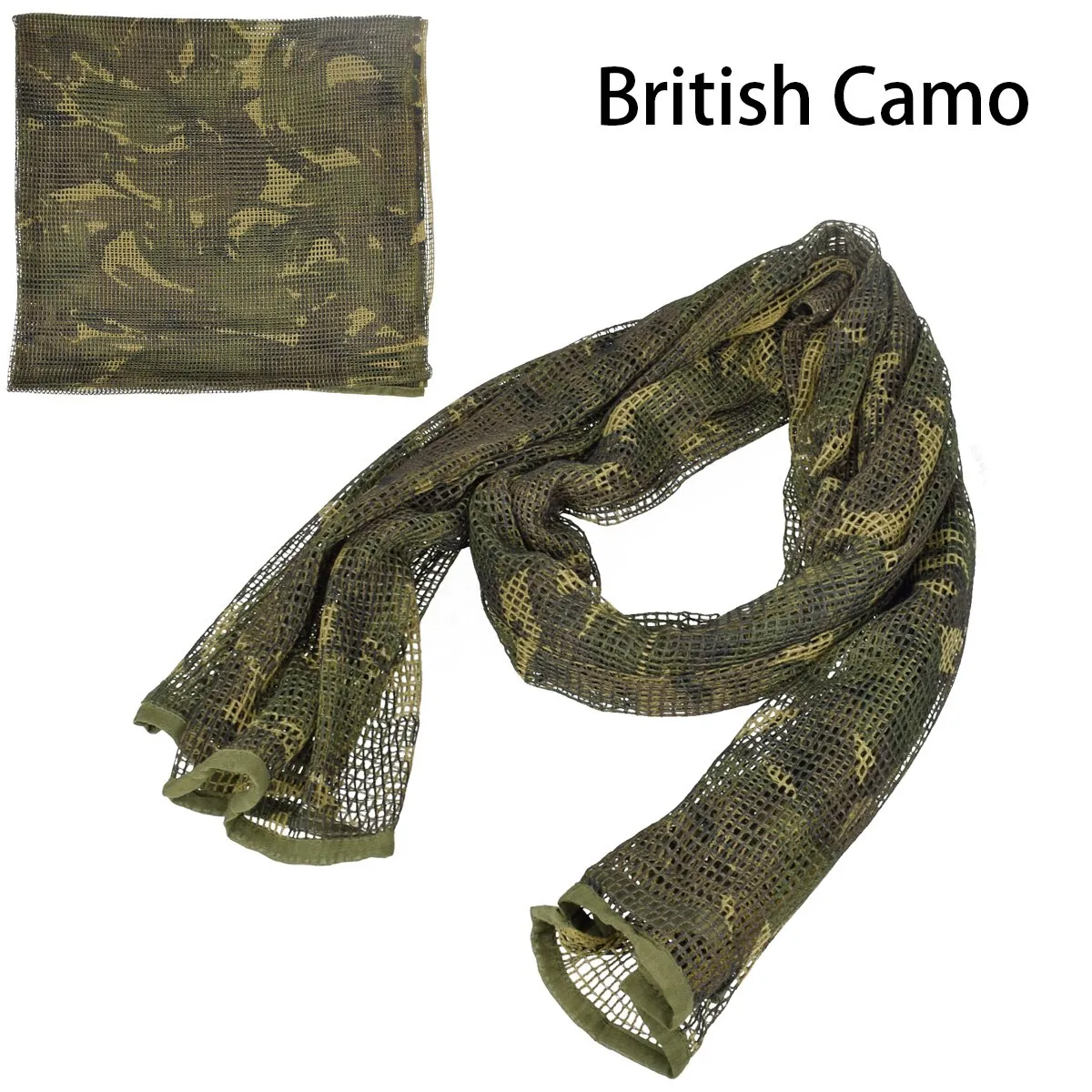 Cotton Military Camouflage Tactical Mesh Scarf - Sniper Face Veil for Camping, Hunting, Hiking, Multi-Purpose Use