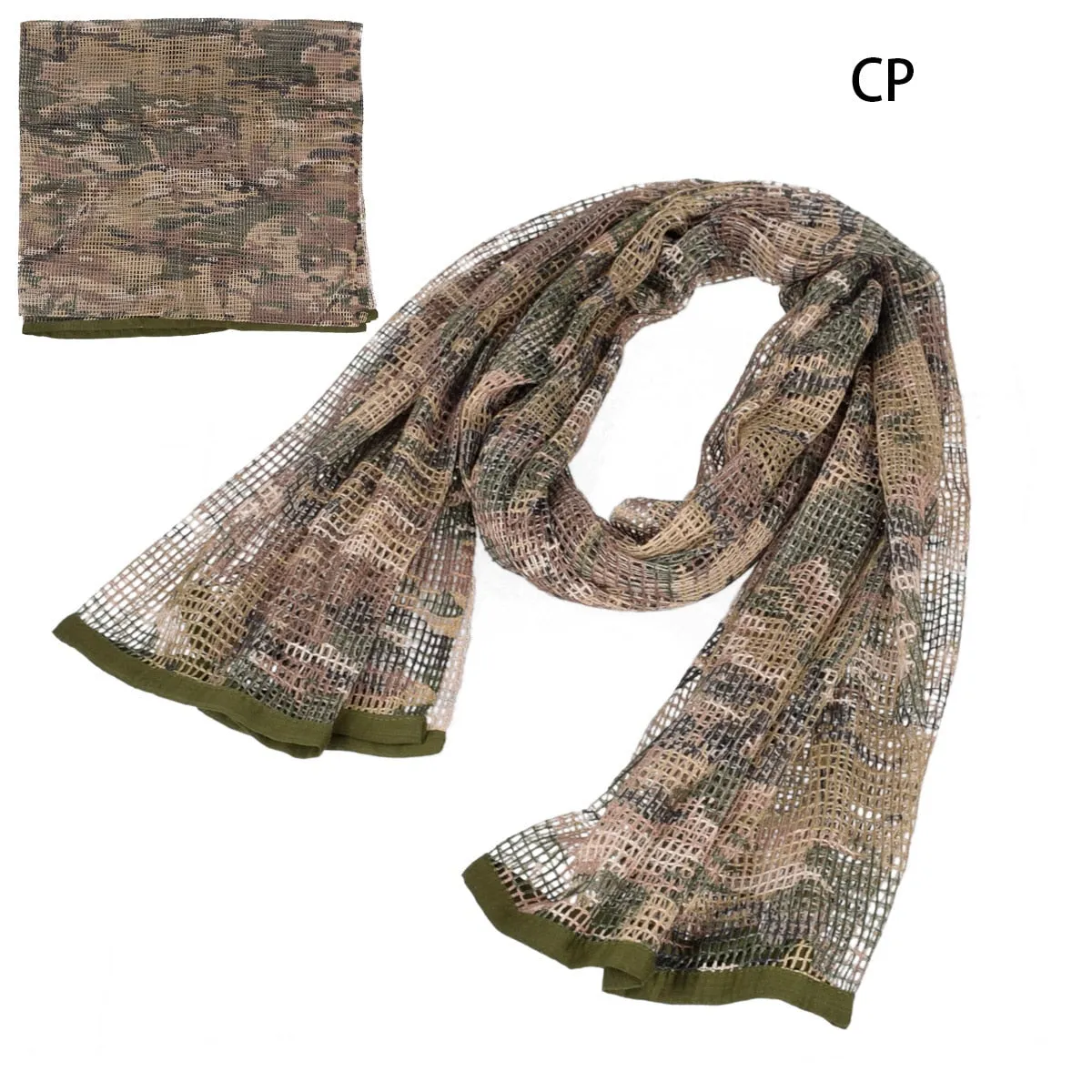 Cotton Military Camouflage Tactical Mesh Scarf - Sniper Face Veil for Camping, Hunting, Hiking, Multi-Purpose Use