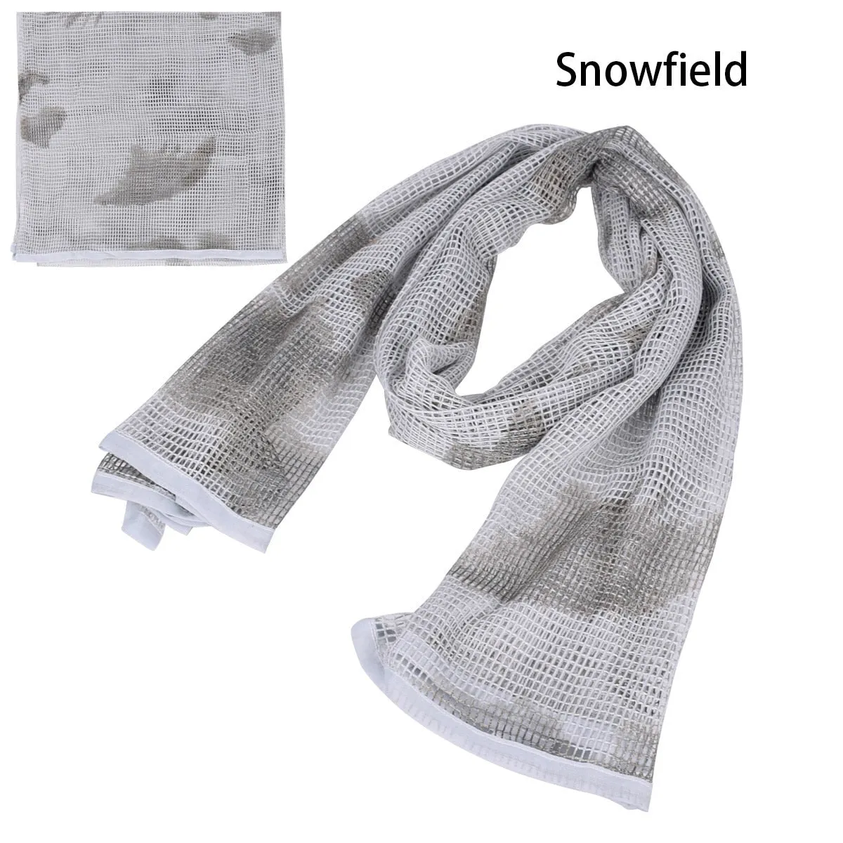 Cotton Military Camouflage Tactical Mesh Scarf - Sniper Face Veil for Camping, Hunting, Hiking, Multi-Purpose Use