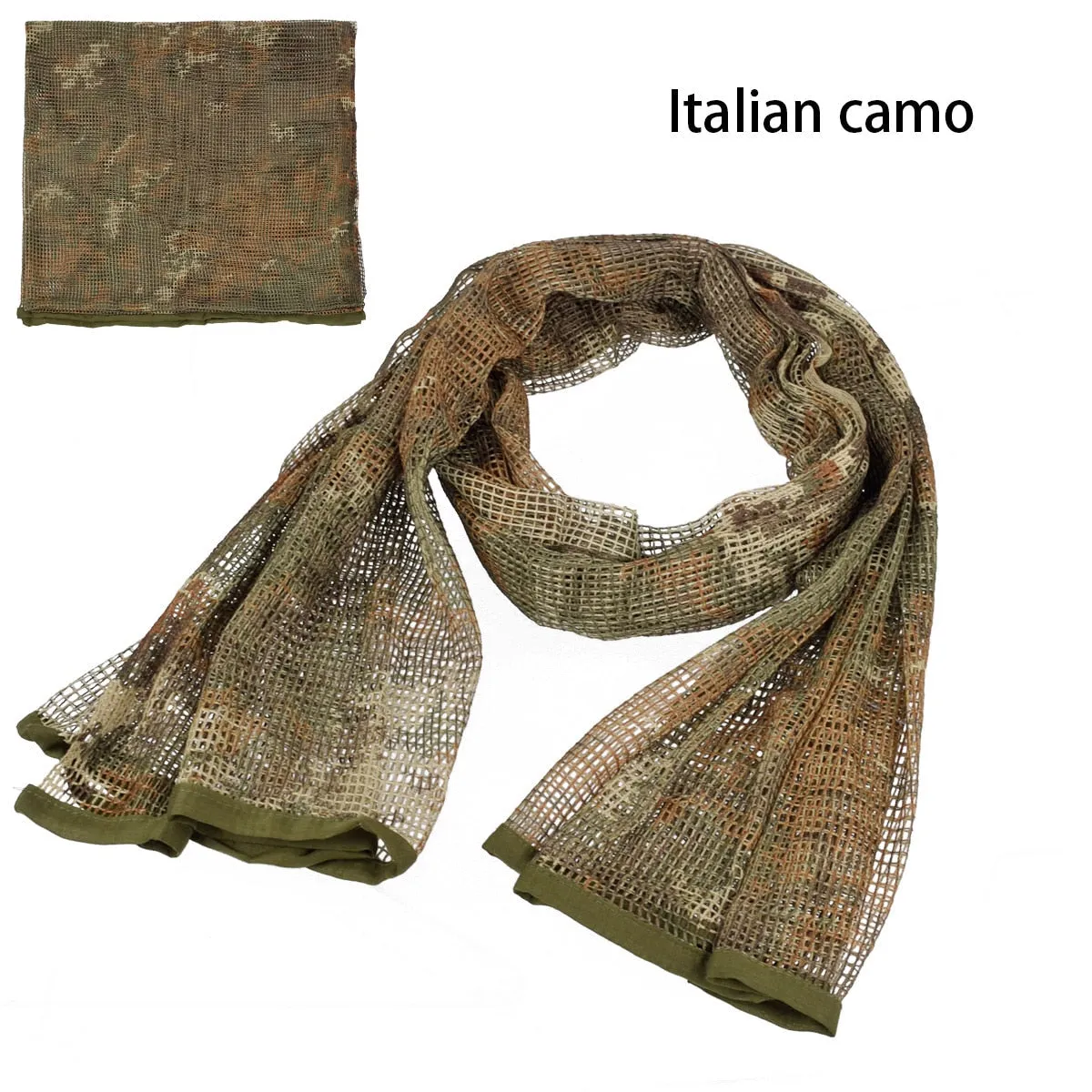 Cotton Military Camouflage Tactical Mesh Scarf - Sniper Face Veil for Camping, Hunting, Hiking, Multi-Purpose Use