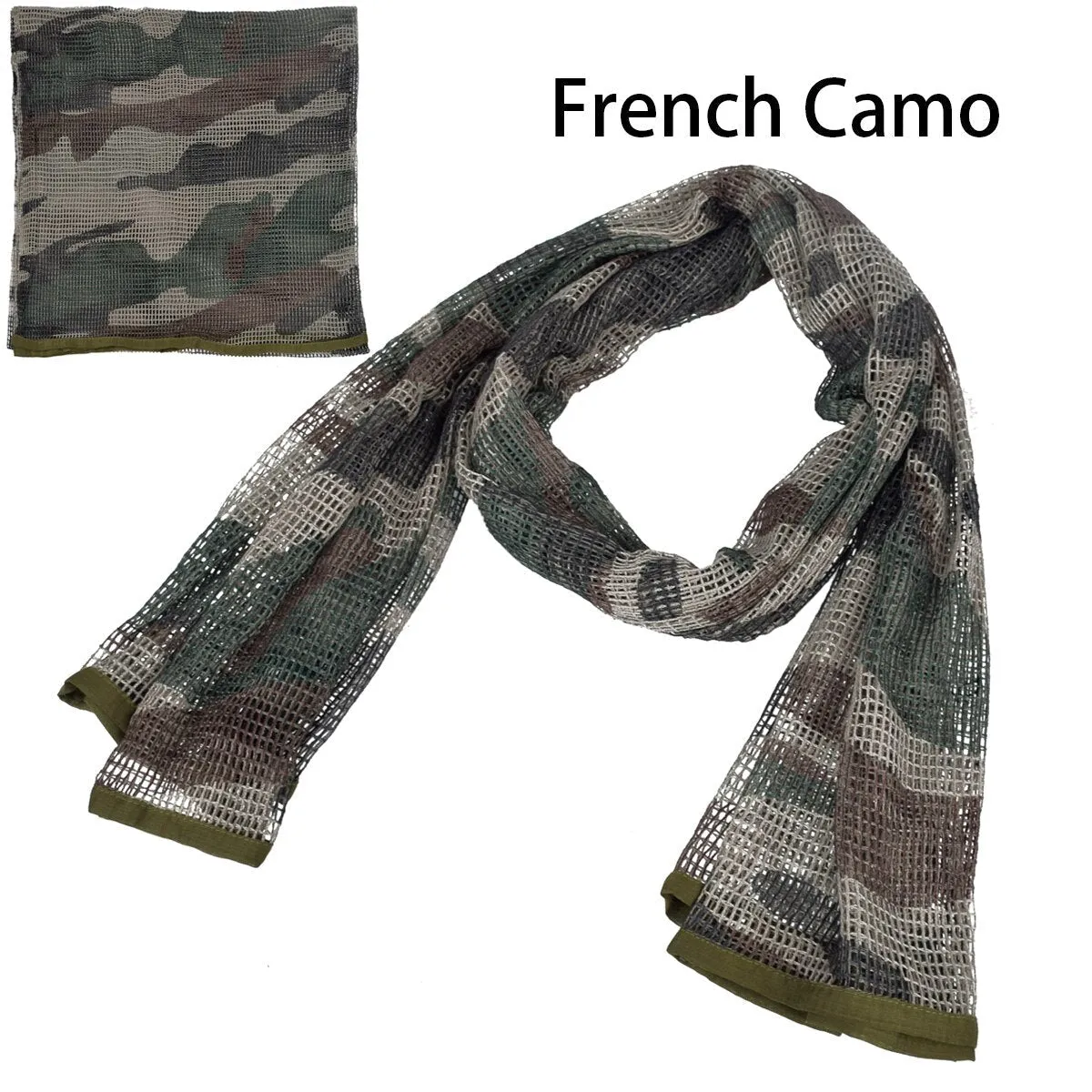 Cotton Military Camouflage Tactical Mesh Scarf - Sniper Face Veil for Camping, Hunting, Hiking, Multi-Purpose Use