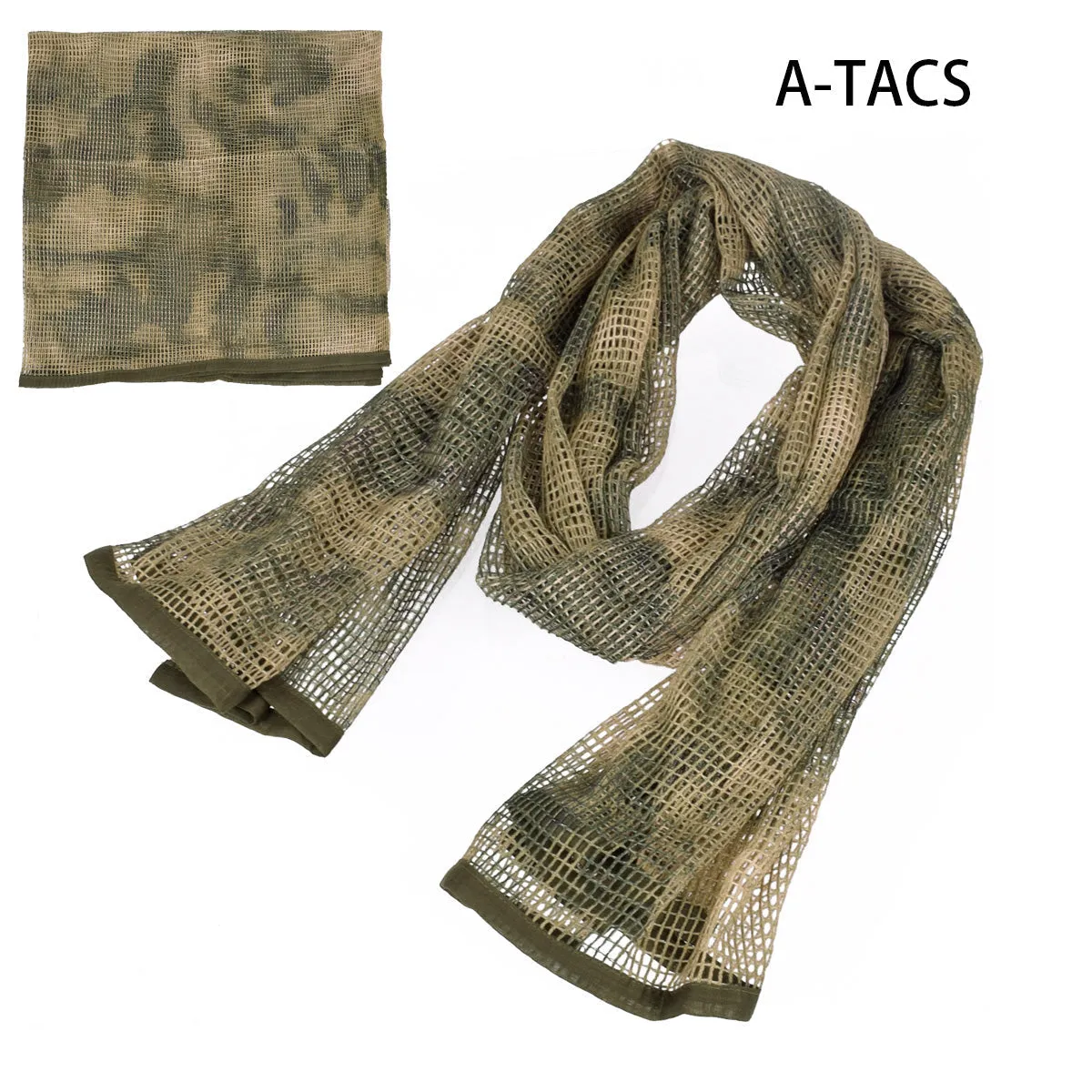 Cotton Military Camouflage Tactical Mesh Scarf - Sniper Face Veil for Camping, Hunting, Hiking, Multi-Purpose Use