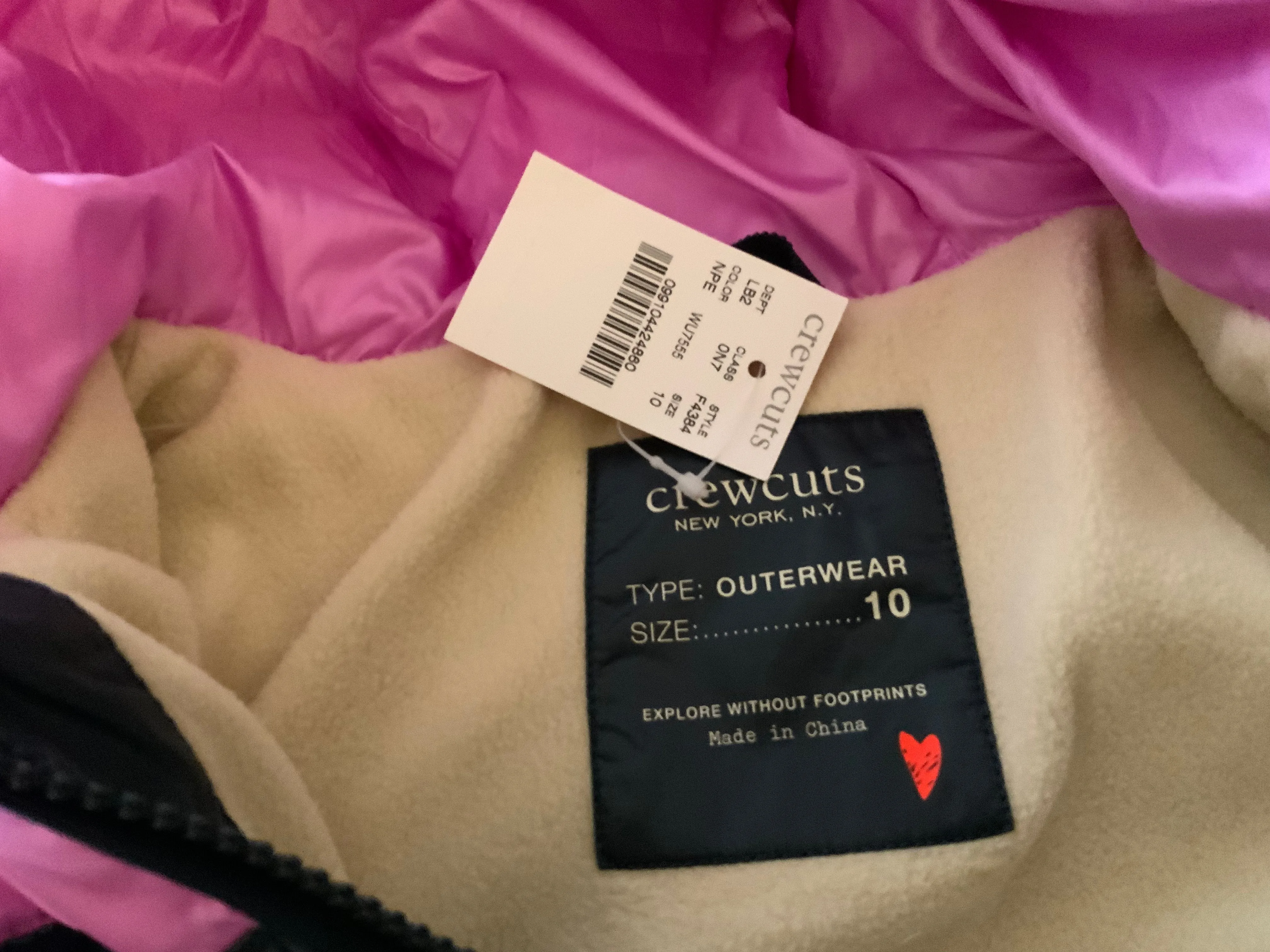 Crewcuts by J. Crew Girls' Puffer Parka Winter Down Coat Jacket Size 10 years children