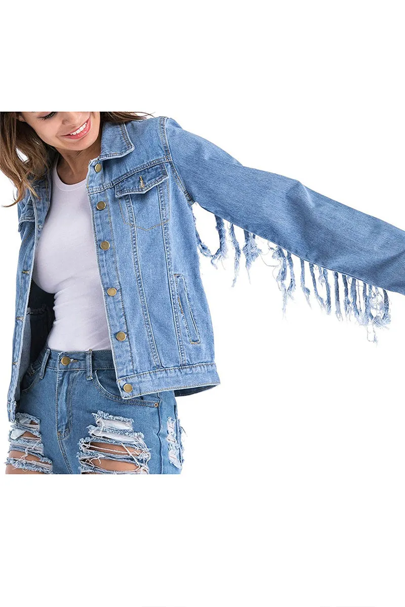 CT3165 Tassels Denim Jacket Pant