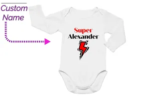 Custom Name Birthday Bodysuit Gift for Boys Super For Birthday Gift