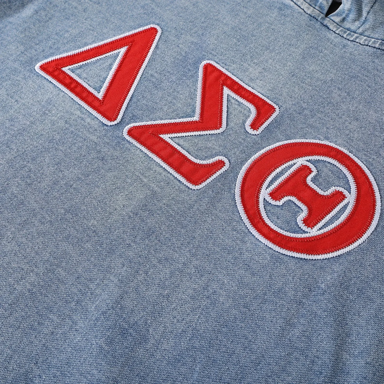 Delta Denim Hoodie Dress With Pockets