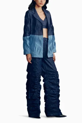 Denim Pleated Pantsuit