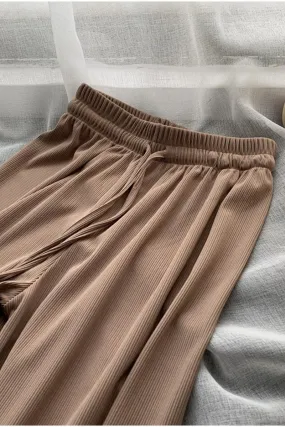 DRAWSTRING CORDUROY COZY CASUAL PANTS
