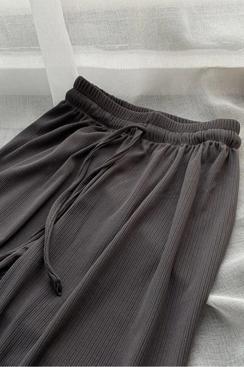 DRAWSTRING CORDUROY COZY CASUAL PANTS